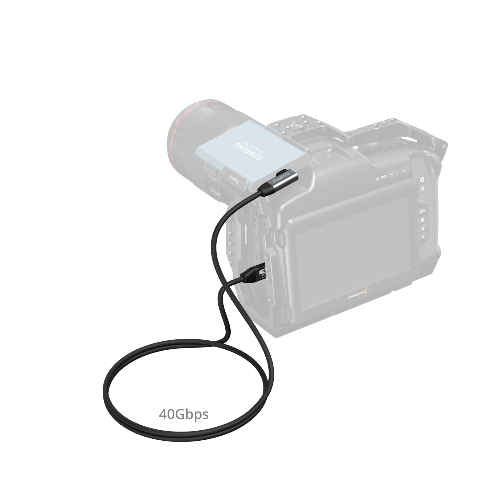 SmallRig 5732 Type-C Çok Amaçlı Görüntü ve Veri Aktarım Kablosu 40Gbps + 240W + 8K + 100cm